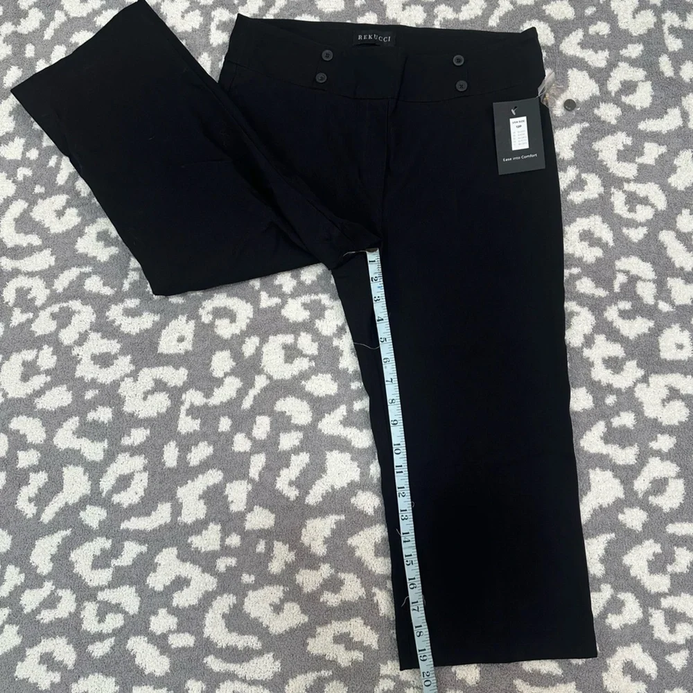 Rekucci - Pull-up Black Capris Dress Pants - Picture 3 of 6
